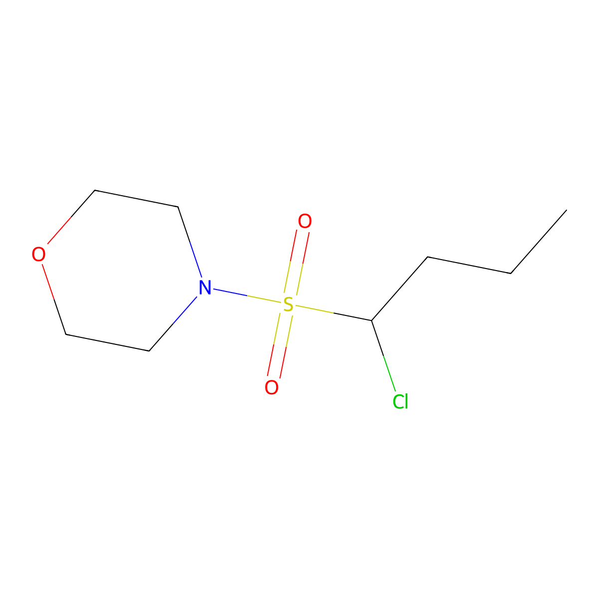 Morpholine, 4-[(1-chlorobutyl)sulfonyl]- molecular structure, CAS 69083-62-1