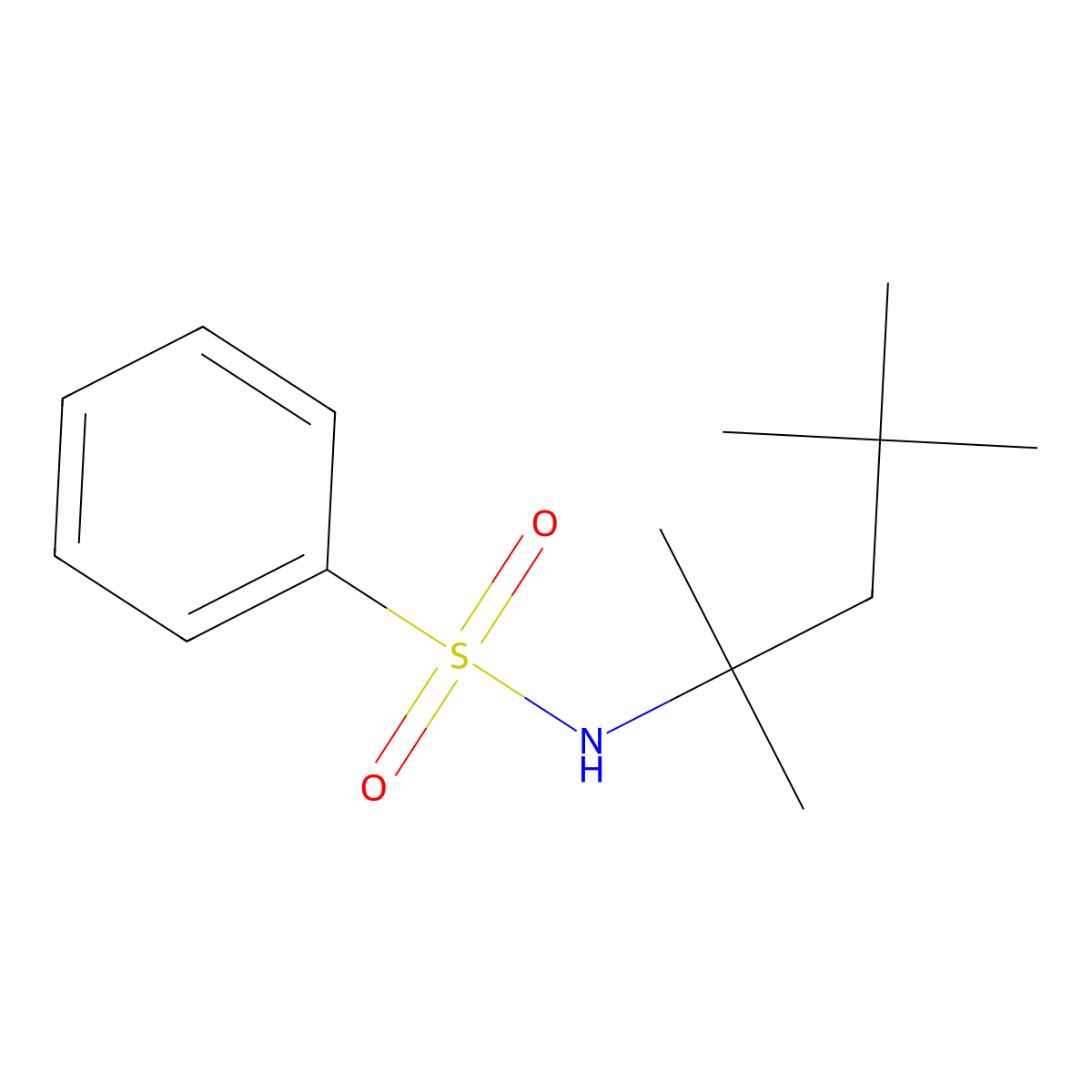 N-(2,4,4-trimethylpentan-2-yl)benzenesulfonamide molecular structure, CAS 69086-80-2