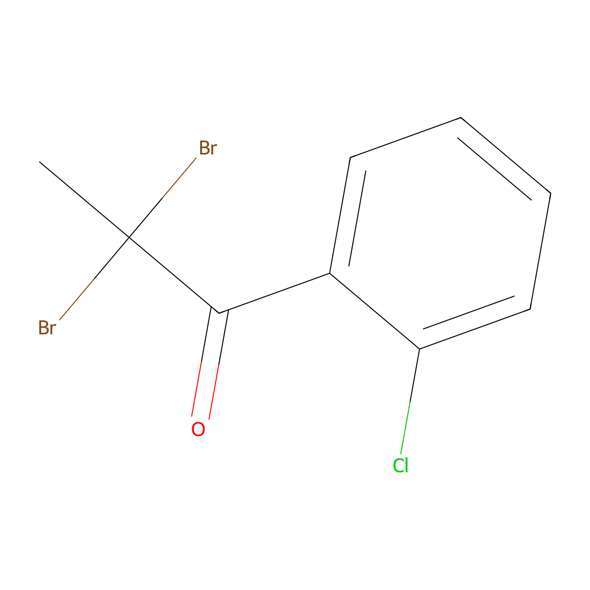 1-(O-Chlorophenyl)-2,2-dibromo-1-propanone molecular structure, CAS 69086-88-0