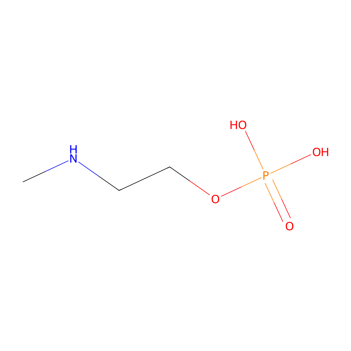 N-methylethanolamine phosphate molecular structure, CAS 6909-61-1