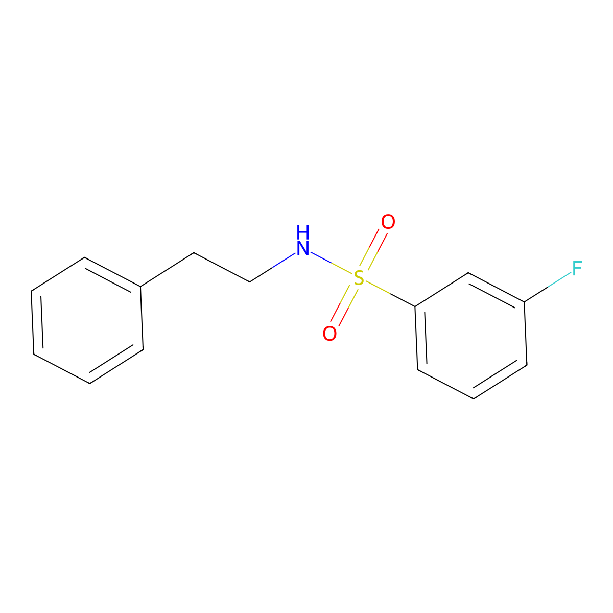 3-fluoro-N-(2-phenylethyl)benzenesulfonamide molecular structure, CAS 690960-02-2
