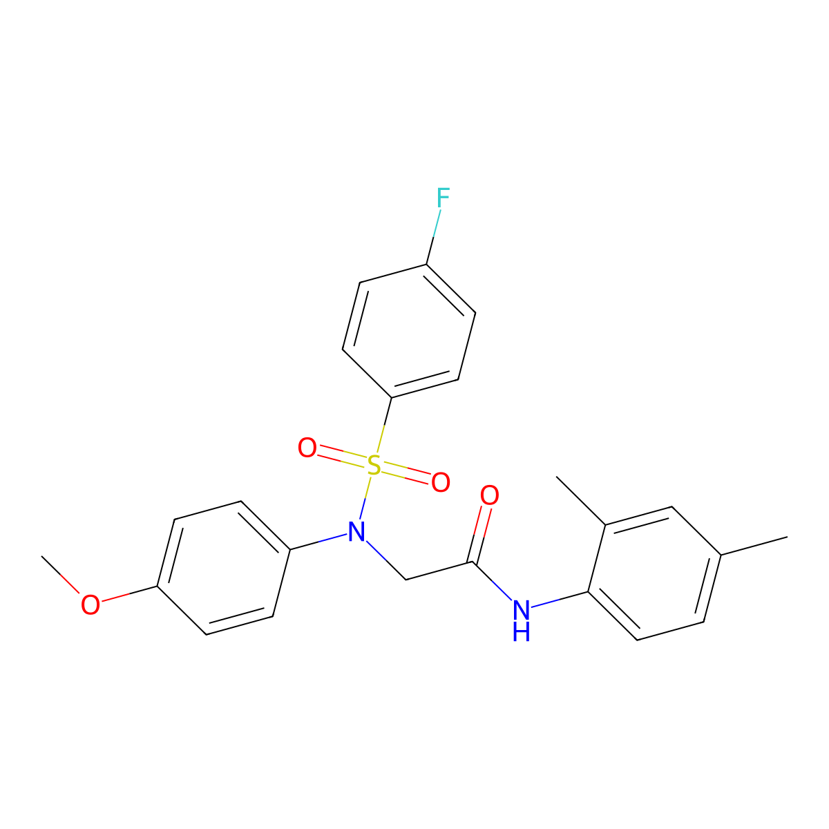 N-(2,4-dimethylphenyl)-2-(N-(4-fluorophenyl)sulfonyl-4-methoxyanilino)acetamide molecular structure, CAS 690960-44-2