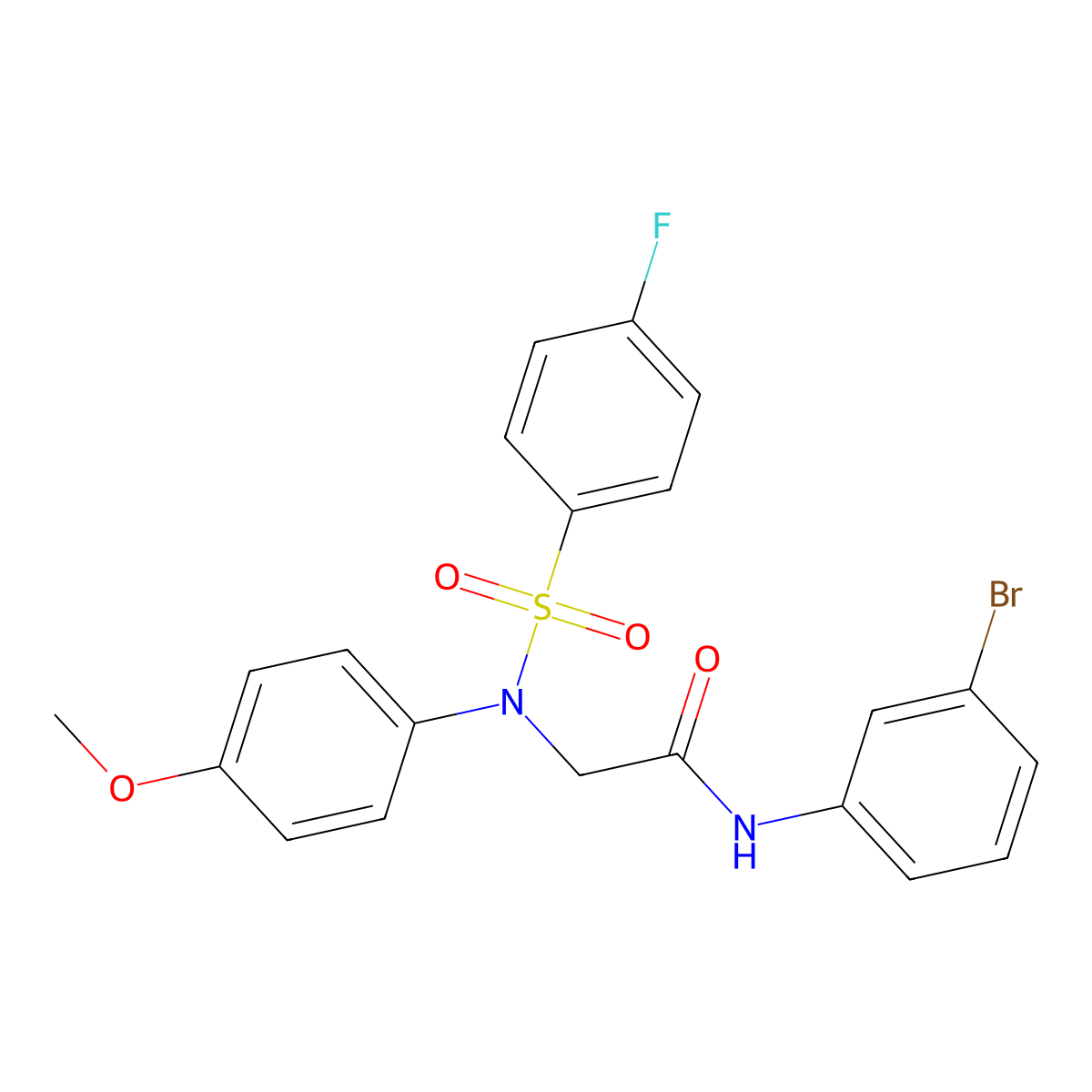 N-(3-bromophenyl)-2-(N-(4-fluorophenyl)sulfonyl-4-methoxyanilino)acetamide molecular structure, CAS 690960-58-8