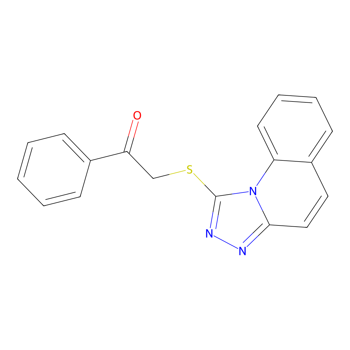2-([1,2,4]Triazolo[4,3-a]quinolin-1-ylthio)-1-phenylethanone molecular structure, CAS 690961-51-4