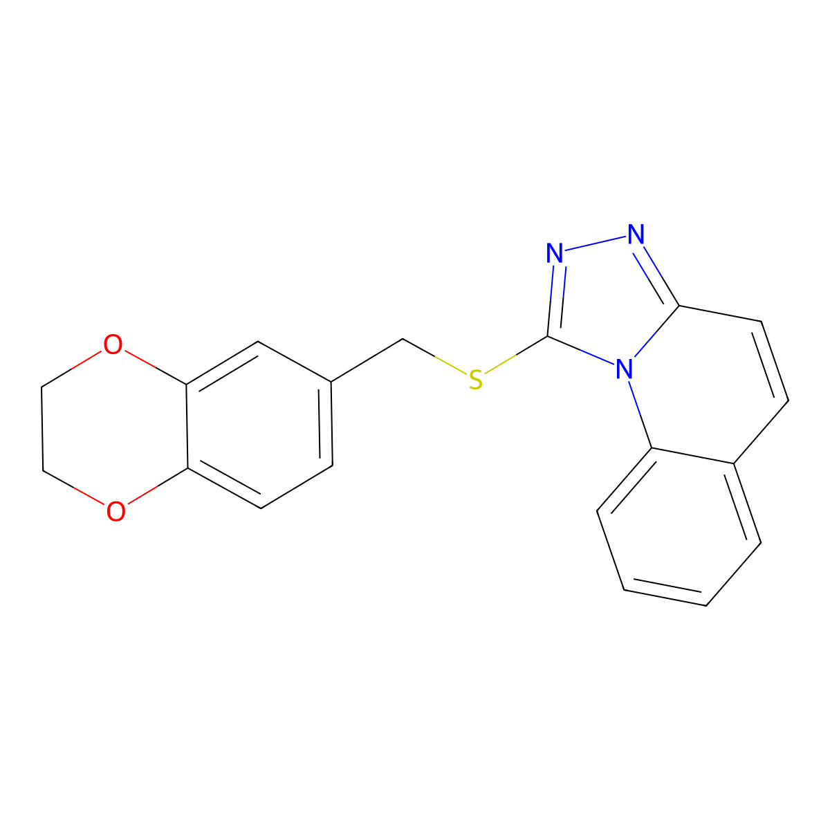 1-{[(2,3-Dihydro-1,4-benzodioxin-6-yl)methyl]sulfanyl}-[1,2,4]triazolo[4,3-a]quinoline molecular structure, CAS 690961-57-0