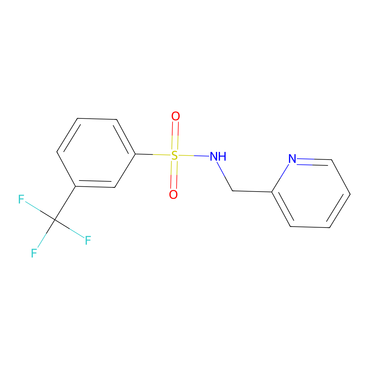N-(pyridin-2-ylmethyl)-3-(trifluoromethyl)benzenesulfonamide molecular structure, CAS 690961-59-2