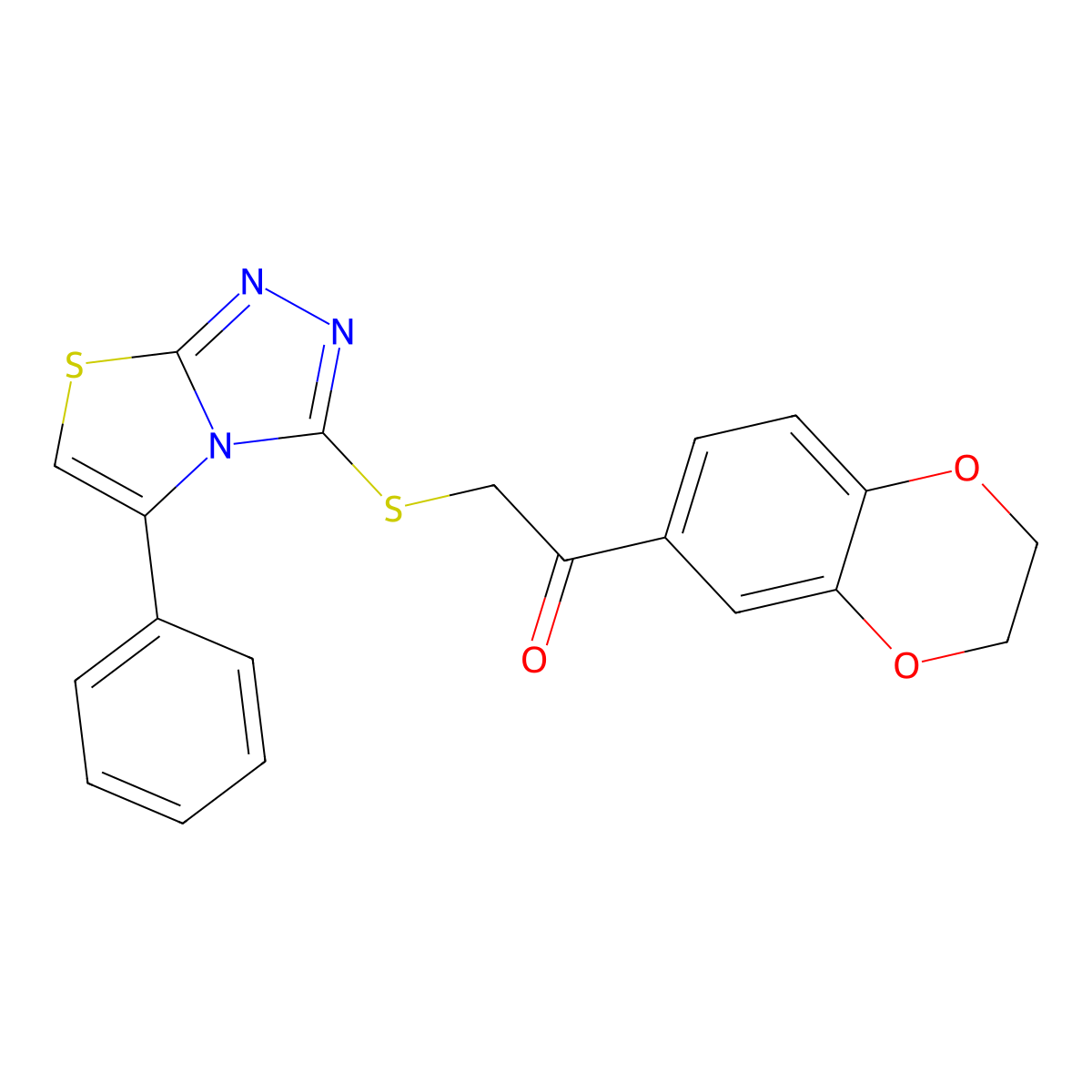 1-(2,3-Dihydro-1,4-benzodioxin-6-yl)-2-[(5-phenyl-[1,3]thiazolo[2,3-c][1,2,4]triazol-3-yl)sulfanyl]ethanone molecular structure, CAS 690961-62-7