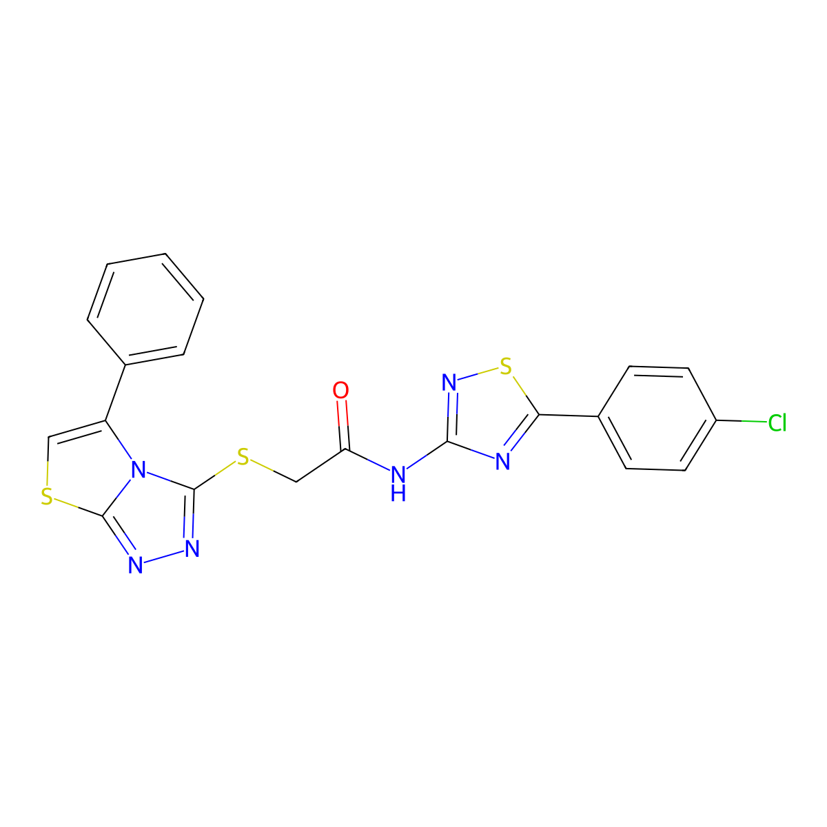 N-[5-(4-chlorophenyl)-1,2,4-thiadiazol-3-yl]-2-[(5-phenyl[1,3]thiazolo[2,3-c][1,2,4]triazol-3-yl)thio]acetamide molecular structure, CAS 690961-66-1