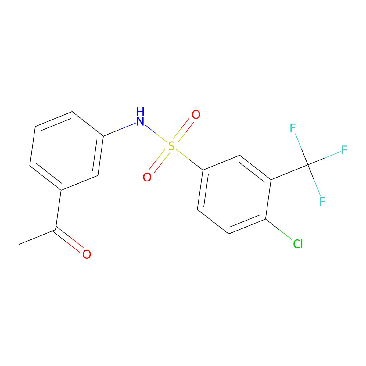 N-(3-acetylphenyl)-4-chloro-3-(trifluoromethyl)benzenesulfonamide molecular structure, CAS 690961-68-3