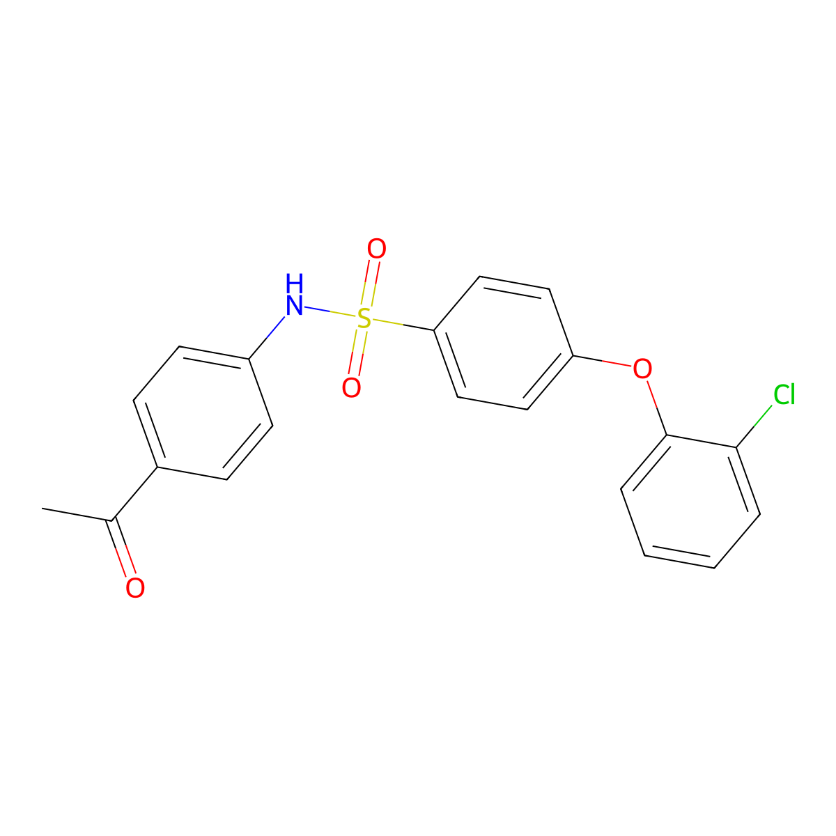 N-(4-acetylphenyl)-4-(2-chlorophenoxy)benzenesulfonamide molecular structure, CAS 690961-73-0