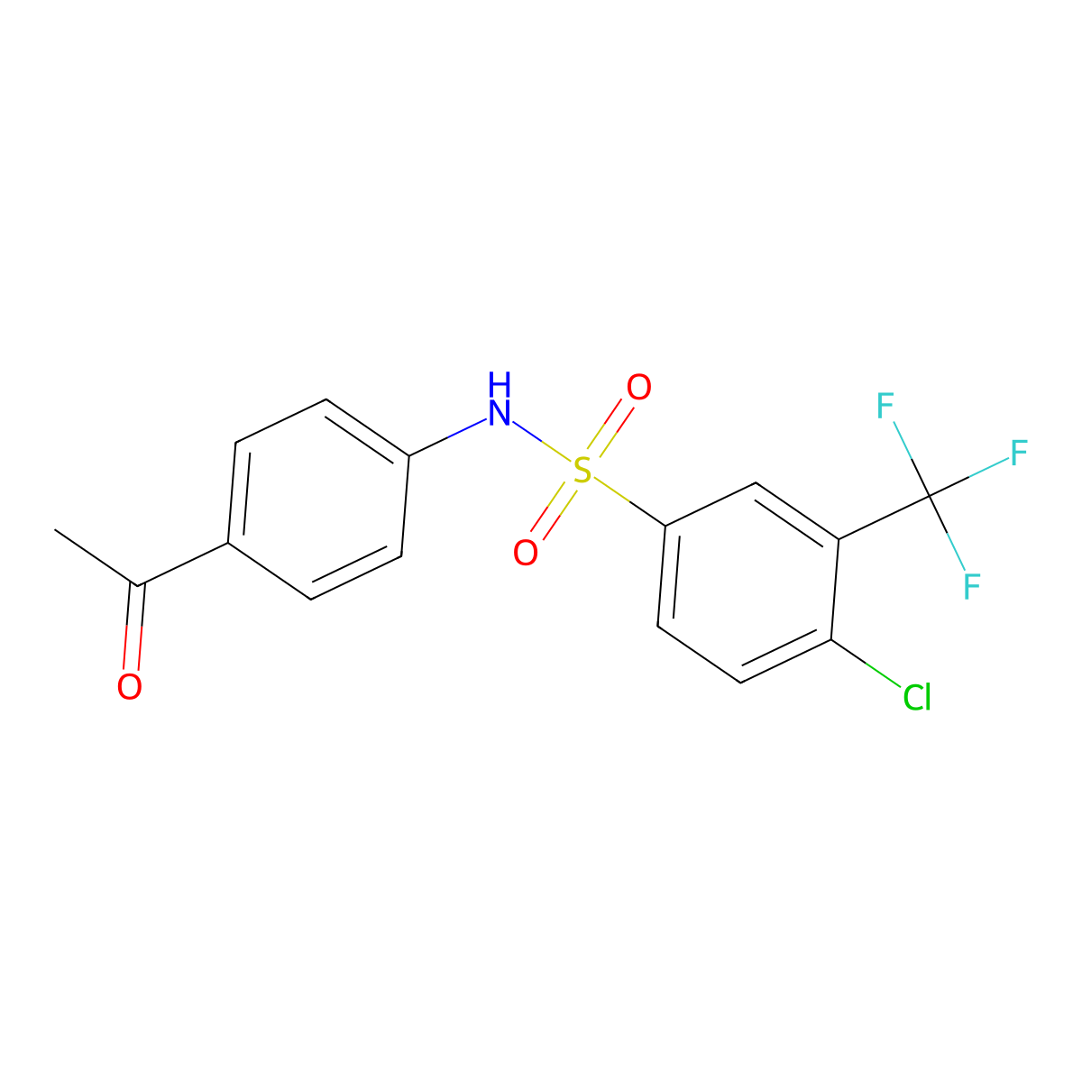 N-(4-acetylphenyl)-4-chloro-3-(trifluoromethyl)benzenesulfonamide molecular structure, CAS 690961-80-9