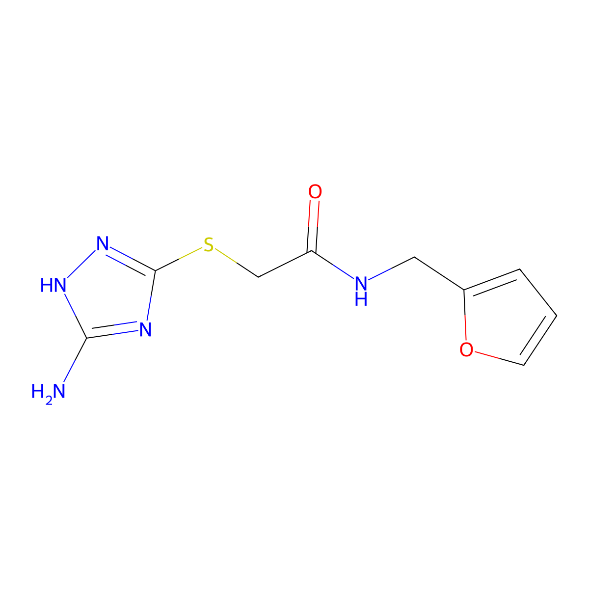 2-((5-amino-1H-1,2,4-triazol-3-yl)thio)-N-(furan-2-ylmethyl)acetamide molecular structure, CAS 690961-99-0