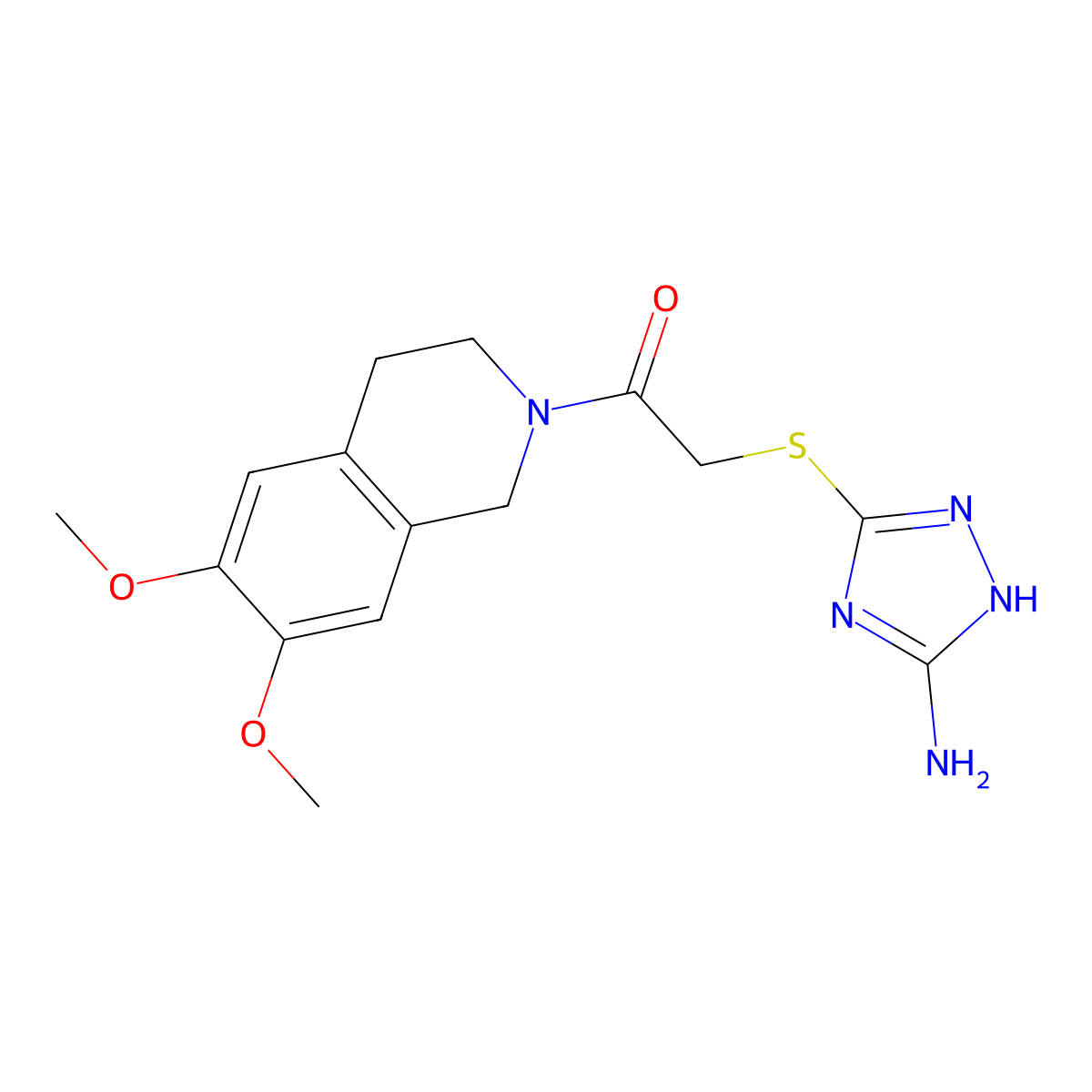 2-((5-amino-1H-1,2,4-triazol-3-yl)thio)-1-(6,7-dimethoxy-3,4-dihydroisoquinolin-2(1H)-yl)ethanone molecular structure, CAS 690962-02-8