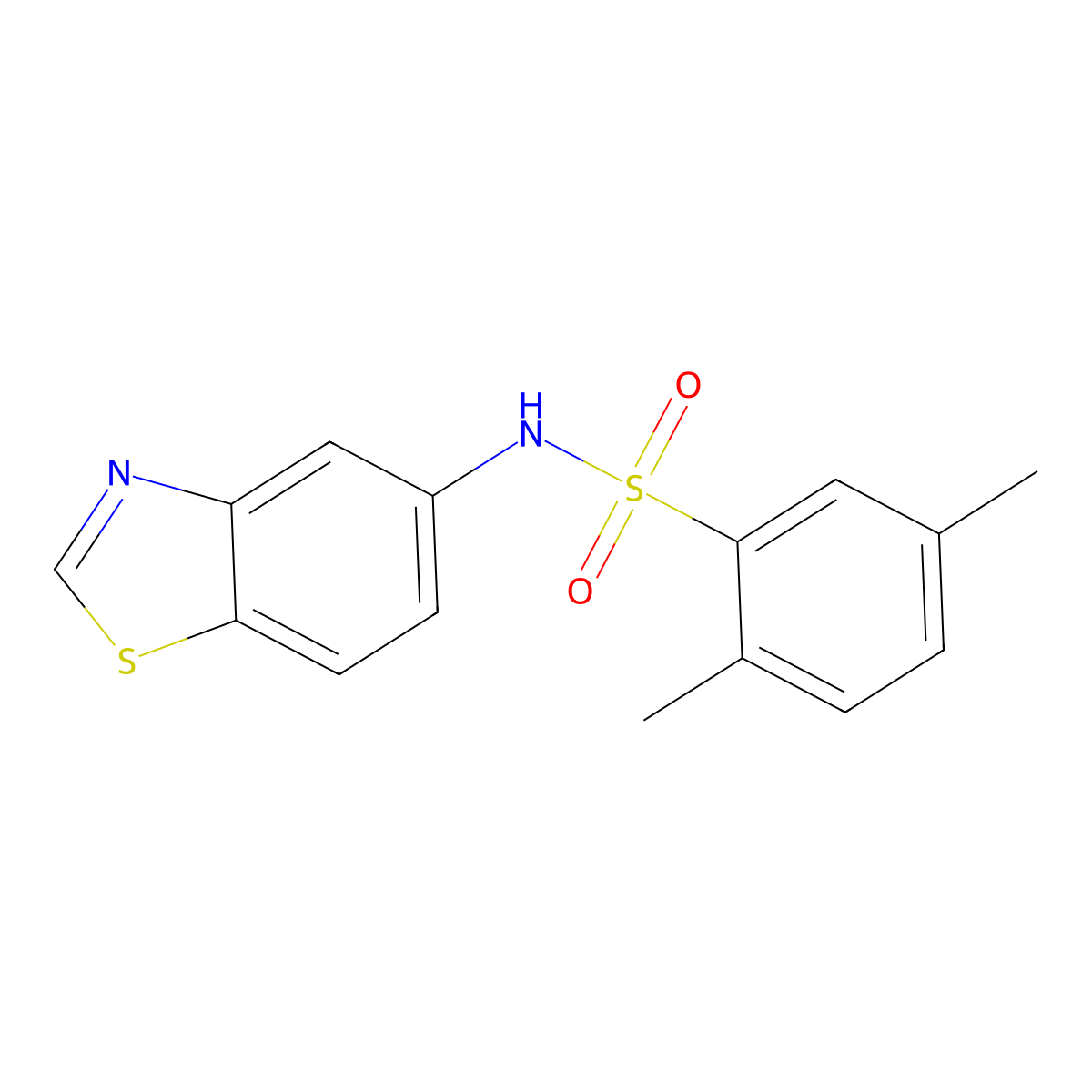 N-(benzo[d]thiazol-5-yl)-2,5-dimethylbenzenesulfonamide molecular structure, CAS 690962-06-2