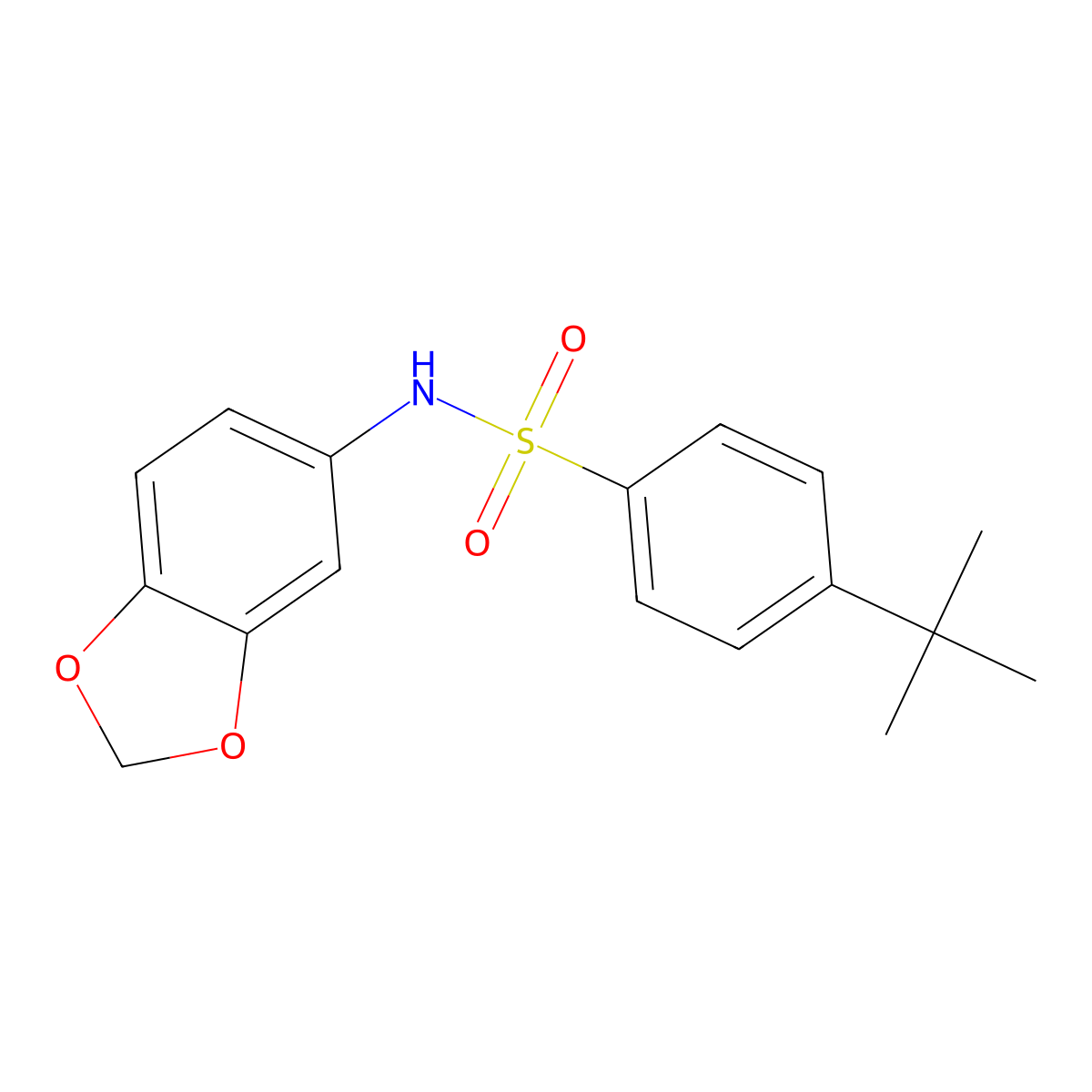 N-(1,3-benzodioxol-5-yl)-4-tert-butylbenzenesulfonamide molecular structure, CAS 690962-10-8