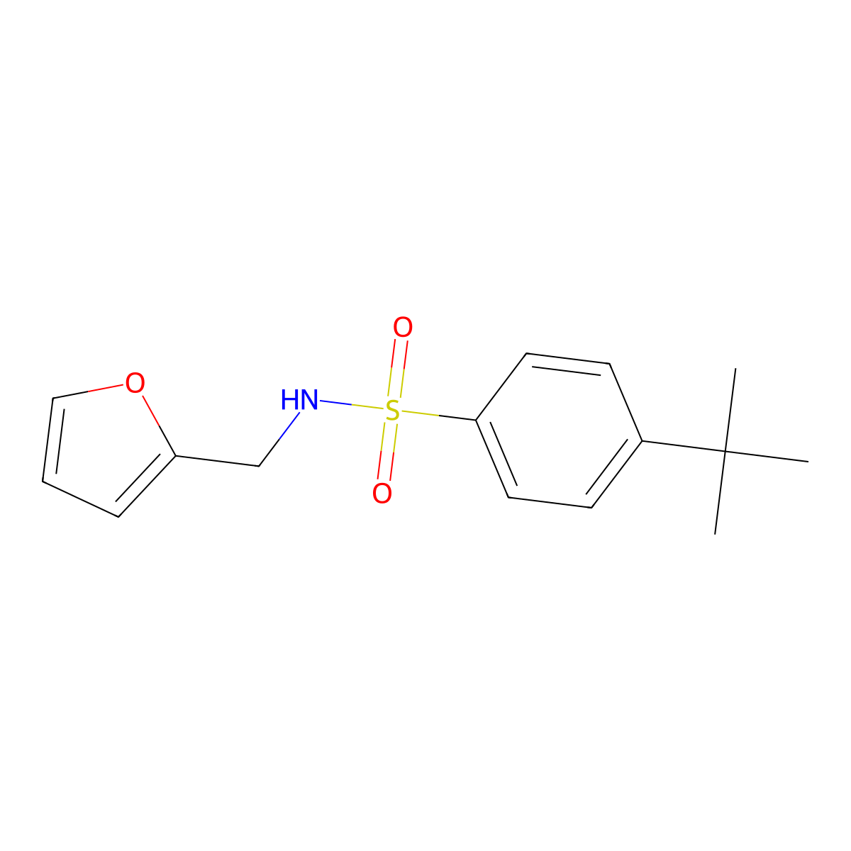 4-(tert-butyl)-N-(furan-2-ylmethyl)benzenesulfonamide molecular structure, CAS 690962-11-9