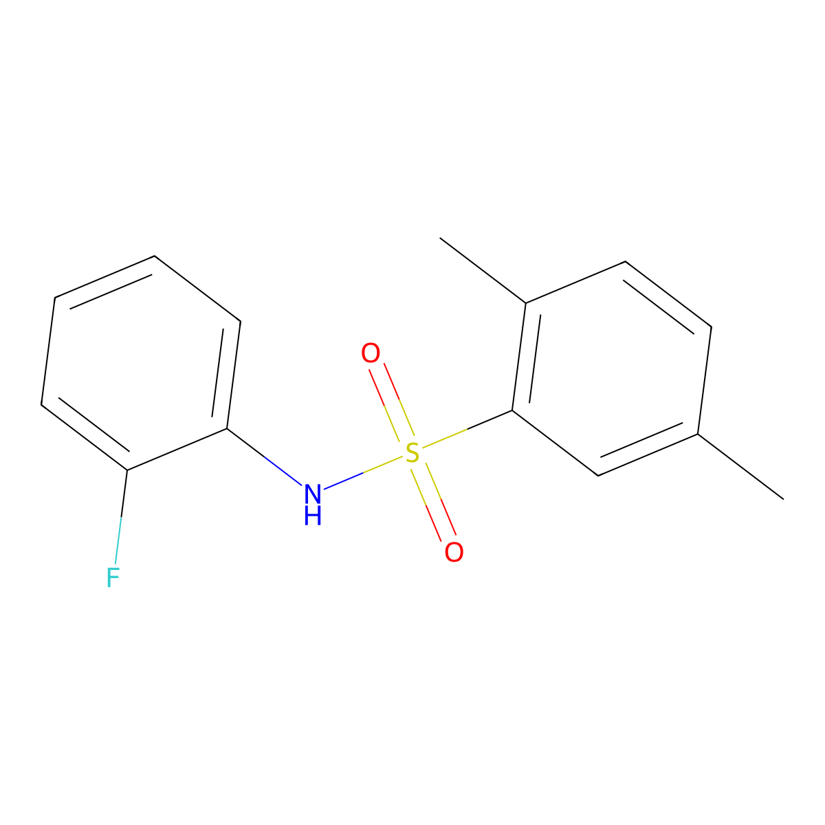 N-(2-fluorophenyl)-2,5-dimethylbenzenesulfonamide molecular structure, CAS 690962-13-1