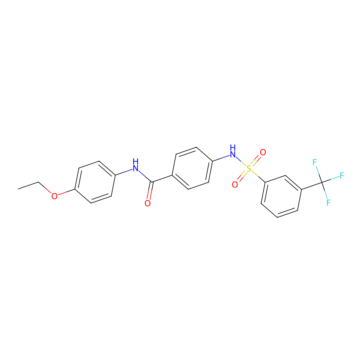 N-(4-ethoxyphenyl)-4-[[3-(trifluoromethyl)phenyl]sulfonylamino]benzamide molecular structure, CAS 690962-26-6