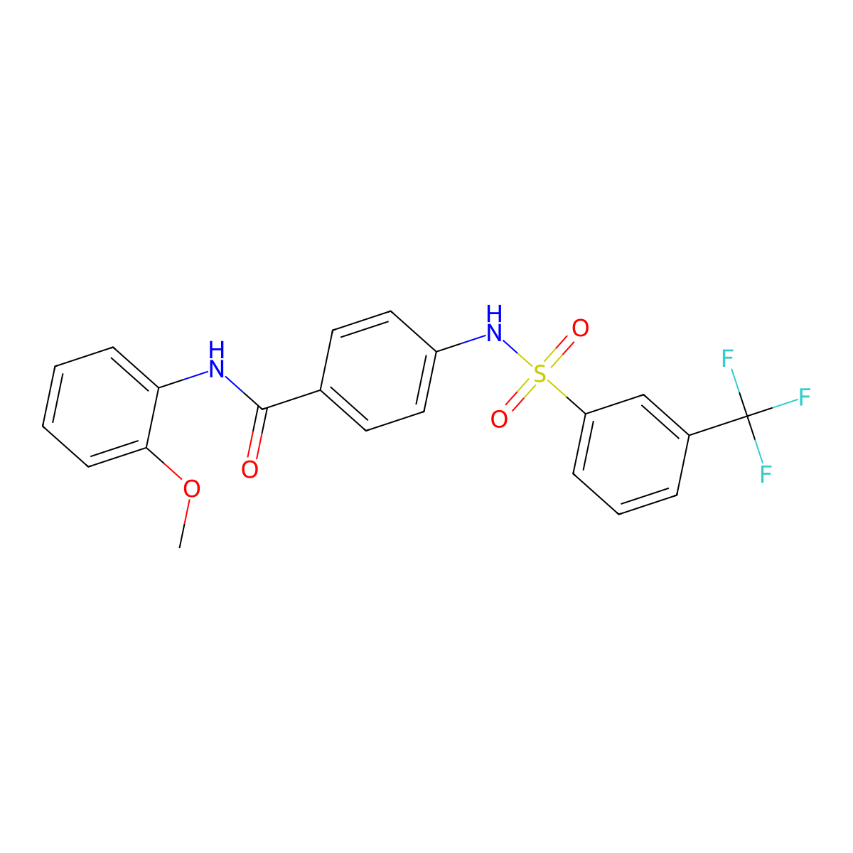N-(2-methoxyphenyl)-4-[[3-(trifluoromethyl)phenyl]sulfonylamino]benzamide molecular structure, CAS 690962-27-7