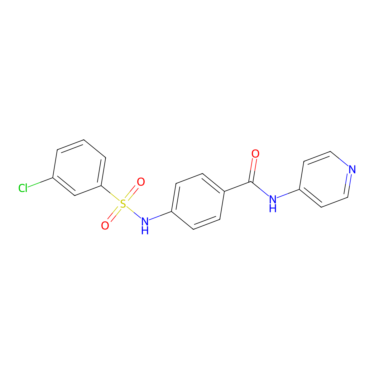 4-(3-chlorobenzenesulfonamido)-N-(pyridin-4-yl)benzamide molecular structure, CAS 690962-38-0