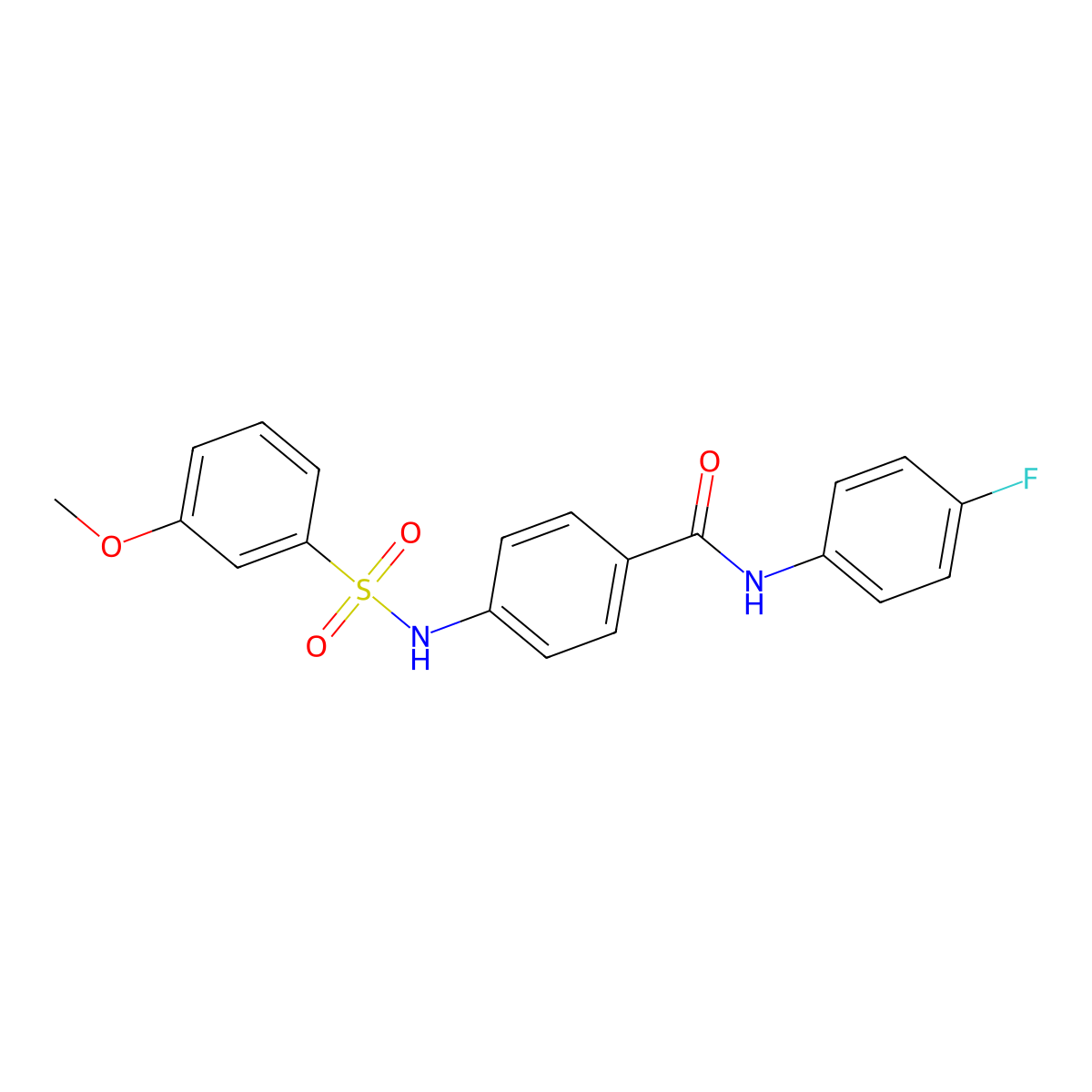 N-(4-fluorophenyl)-4-(3-methoxybenzenesulfonamido)benzamide molecular structure, CAS 690962-40-4