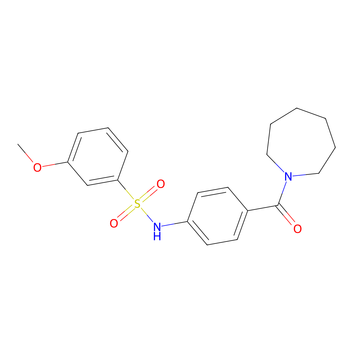 N-[4-(1-azepanylcarbonyl)phenyl]-3-methoxybenzenesulfonamide molecular structure, CAS 690962-46-0