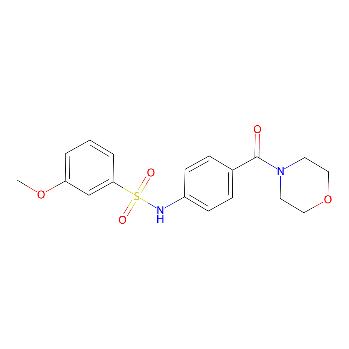 3-methoxy-N-[4-(4-morpholinylcarbonyl)phenyl]benzenesulfonamide molecular structure, CAS 690962-50-6