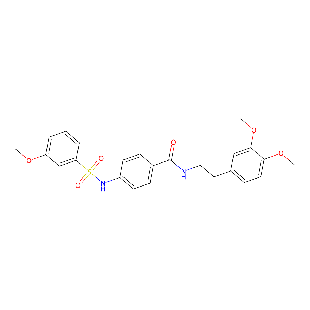 N-[2-(3,4-dimethoxyphenyl)ethyl]-4-[(3-methoxyphenyl)sulfonylamino]benzamide molecular structure, CAS 690962-53-9