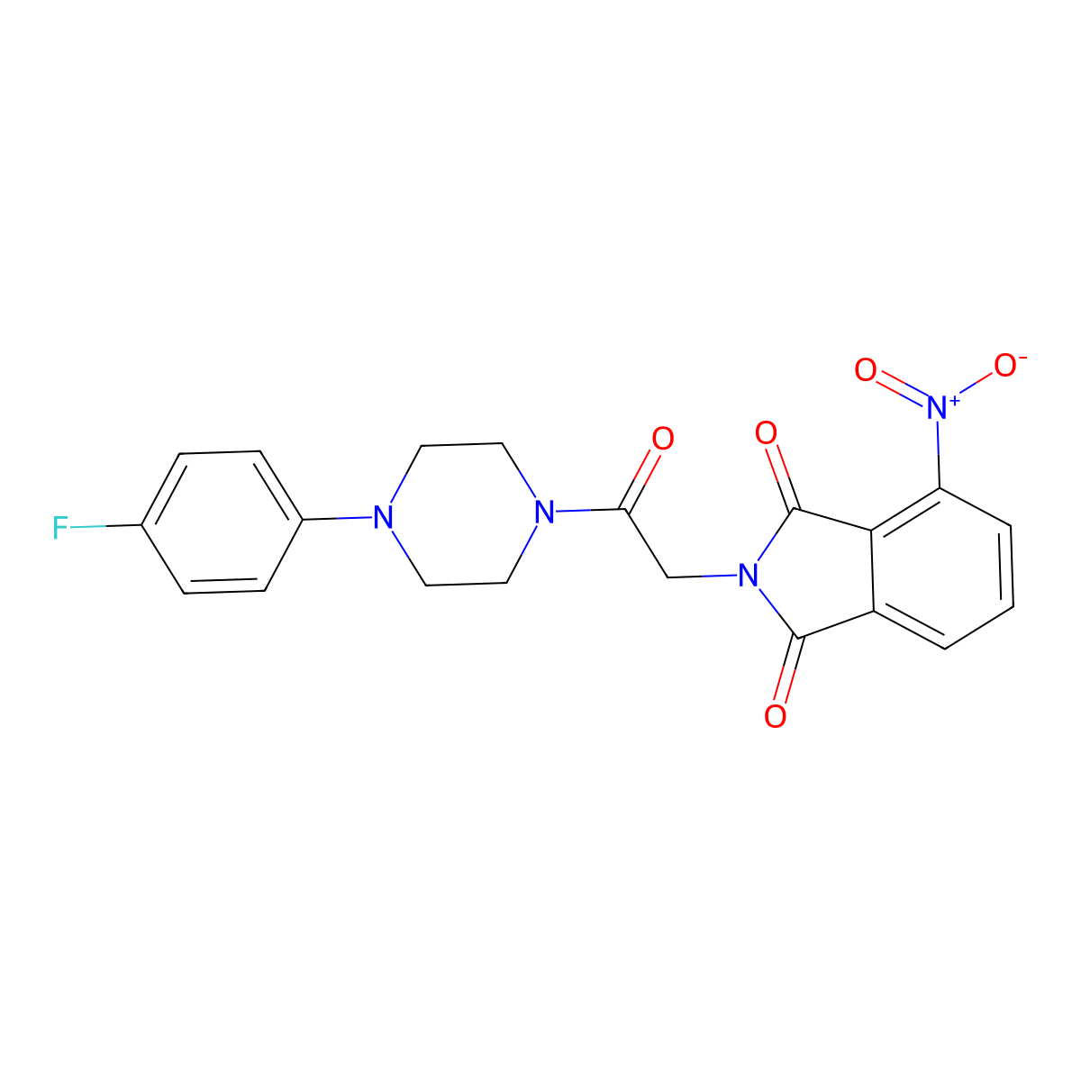 2-[2-[4-(4-Fluorophenyl)piperazin-1-yl]-2-oxoethyl]-4-nitroisoindole-1,3-dione molecular structure, CAS 690963-13-4