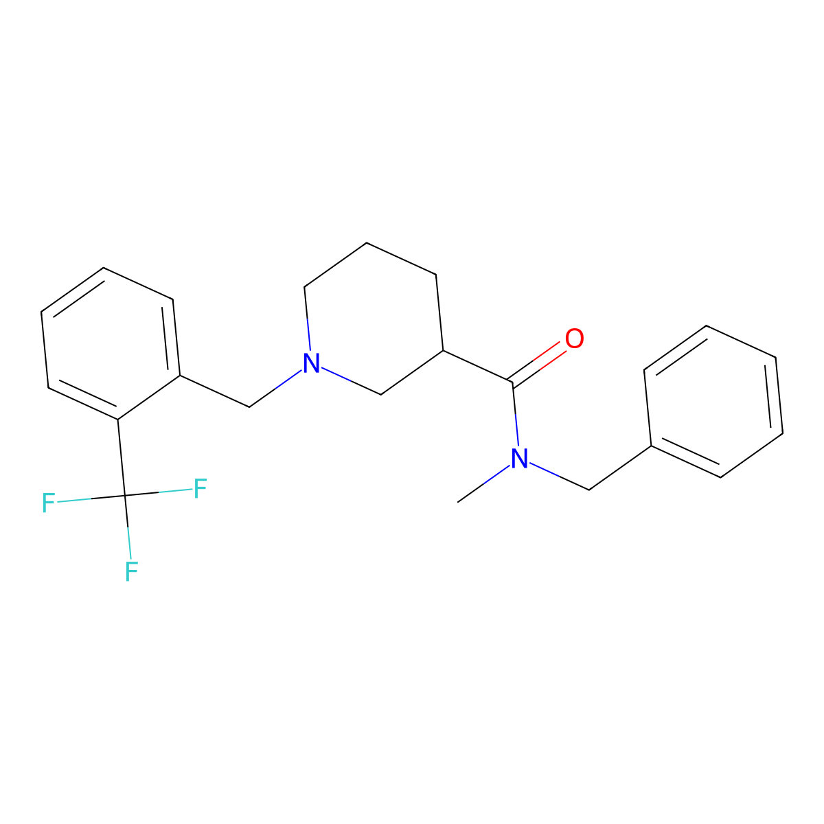 N-benzyl-N-methyl-1-[[2-(trifluoromethyl)phenyl]methyl]piperidine-3-carboxamide molecular structure, CAS 690963-36-1