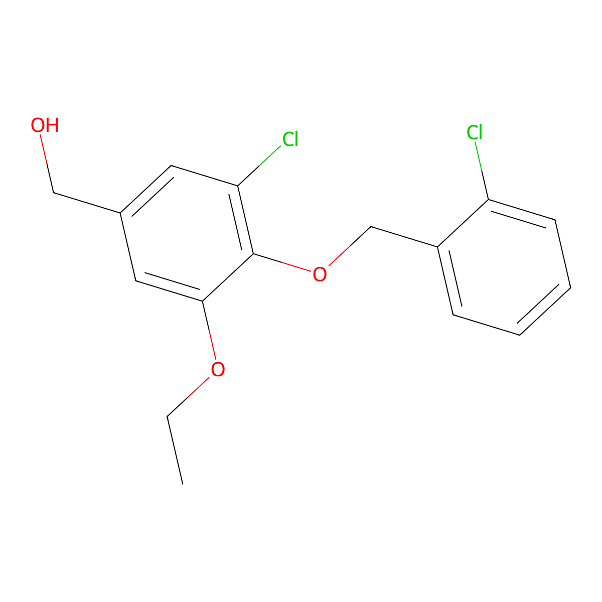[3-Chloro-4-[(2-chlorophenyl)methoxy]-5-ethoxyphenyl]methanol molecular structure, CAS 690963-89-4