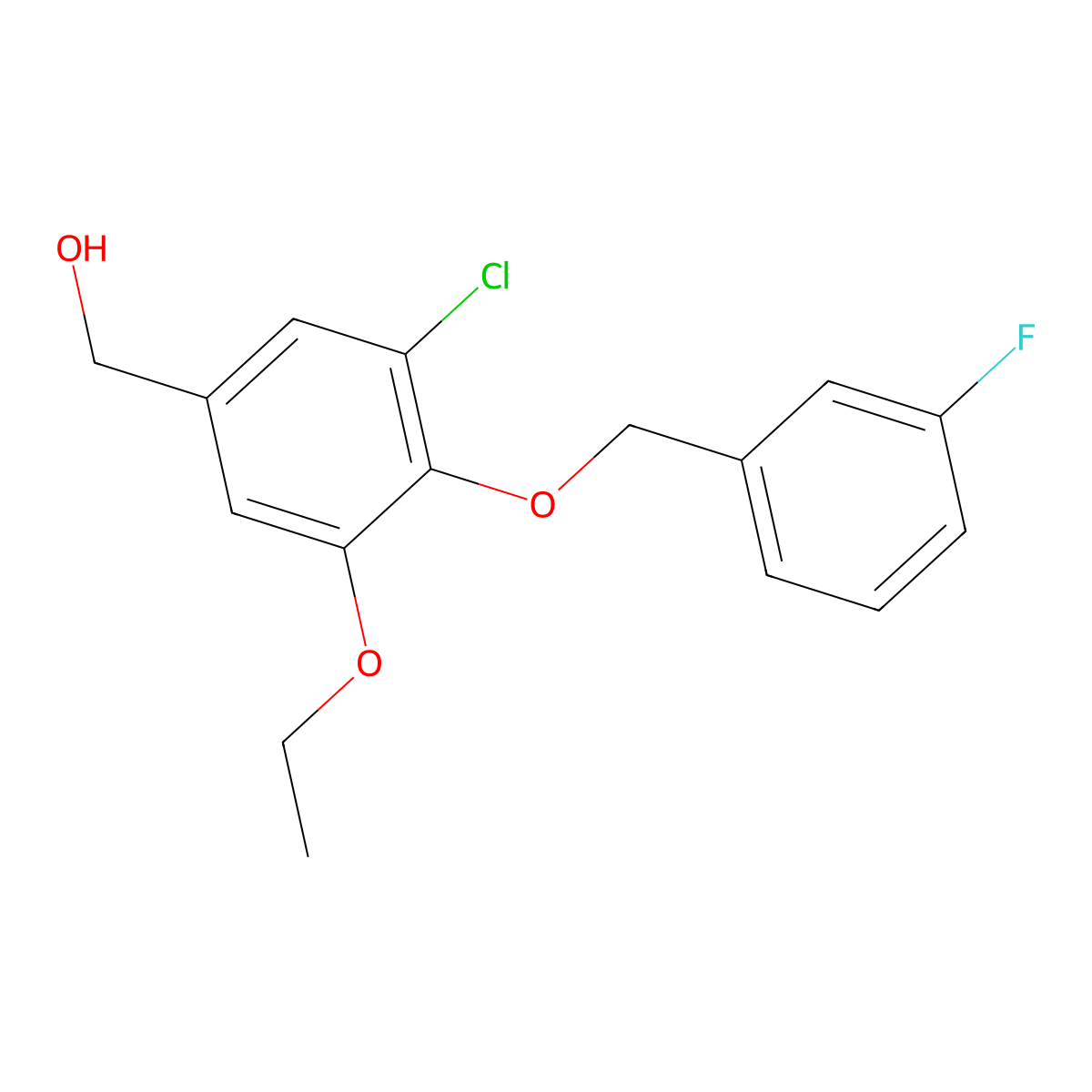 {3-Chloro-5-ethoxy-4-[(3-fluorobenzyl)oxy]phenyl}methanol molecular structure, CAS 690964-12-6