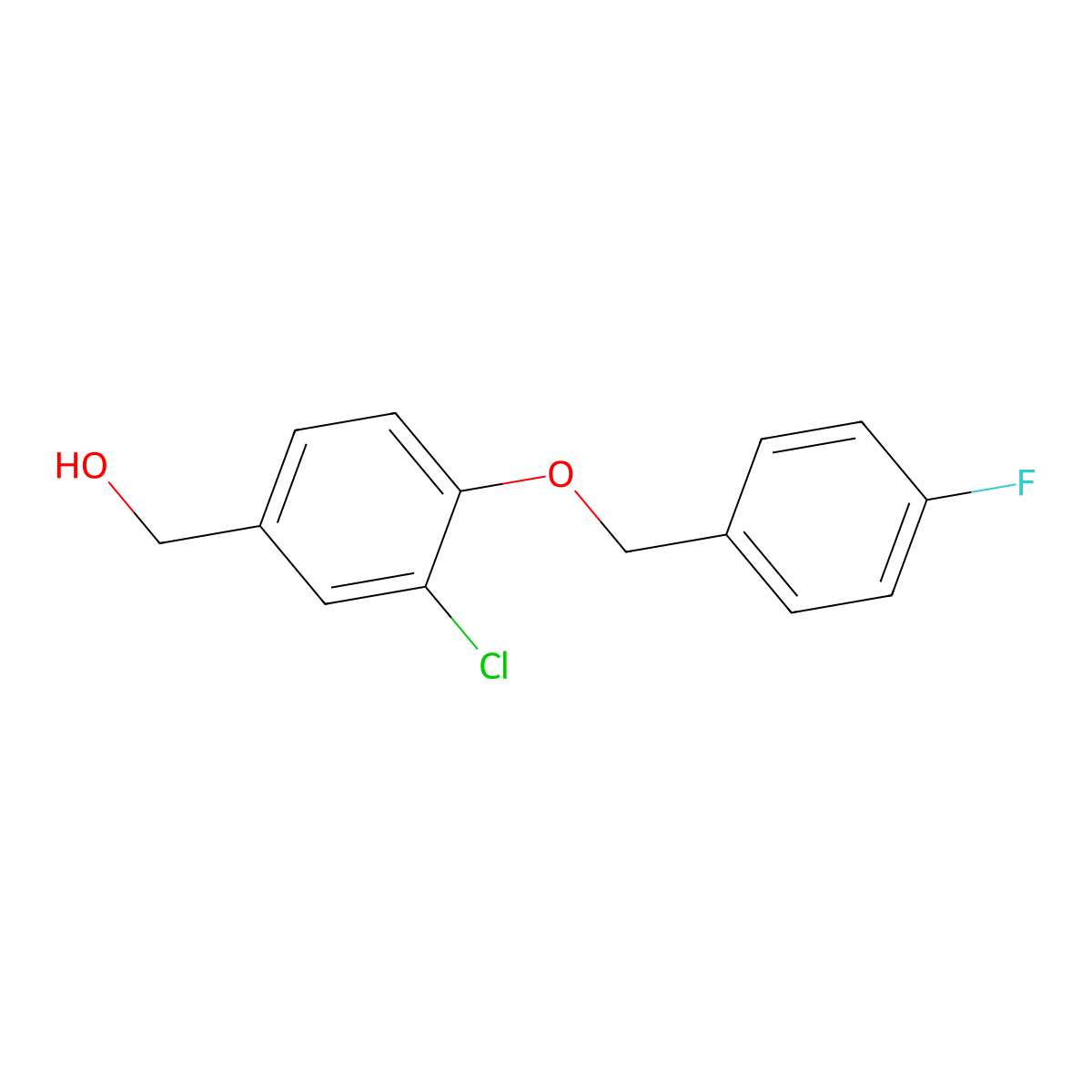 (3-Chloro-4-((4-fluorobenzyl)oxy)phenyl)methanol molecular structure, CAS 690964-26-2