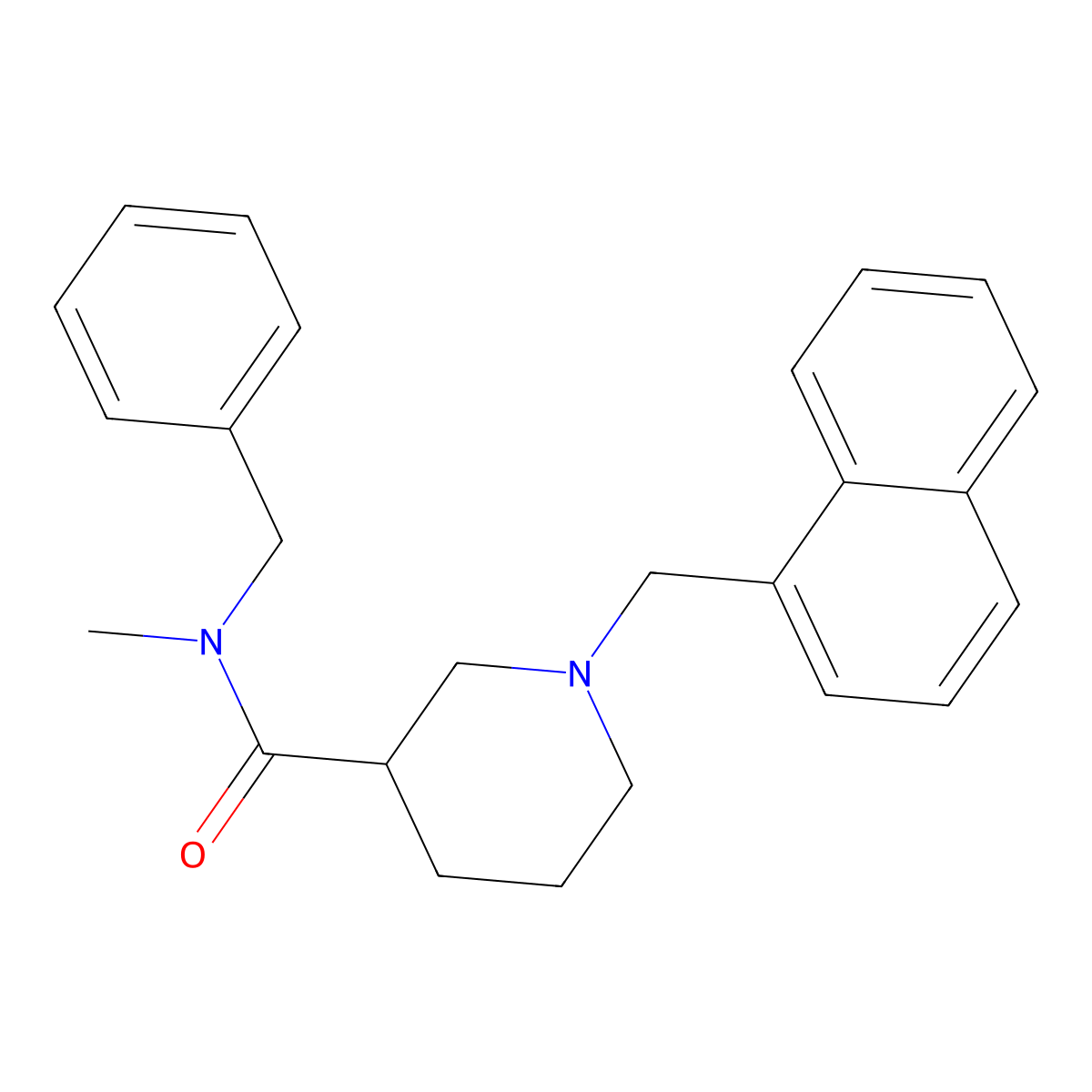 N-benzyl-N-methyl-1-(naphthalen-1-ylmethyl)piperidine-3-carboxamide molecular structure, CAS 690964-30-8