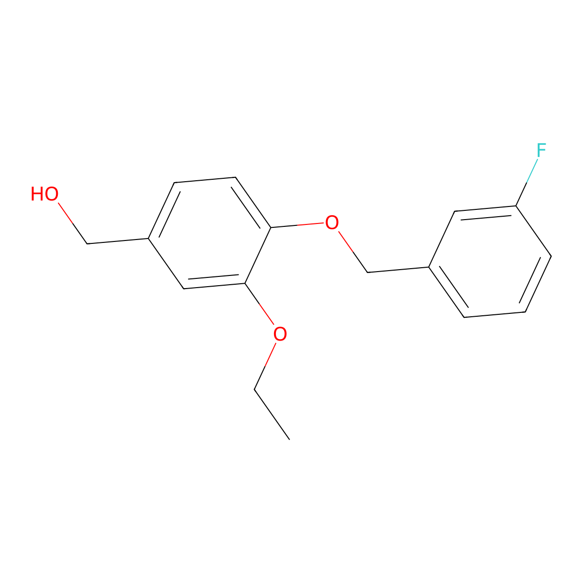 3-Ethoxy-4-[(3-fluorophenyl)methoxy]benzenemethanol molecular structure, CAS 690964-33-1