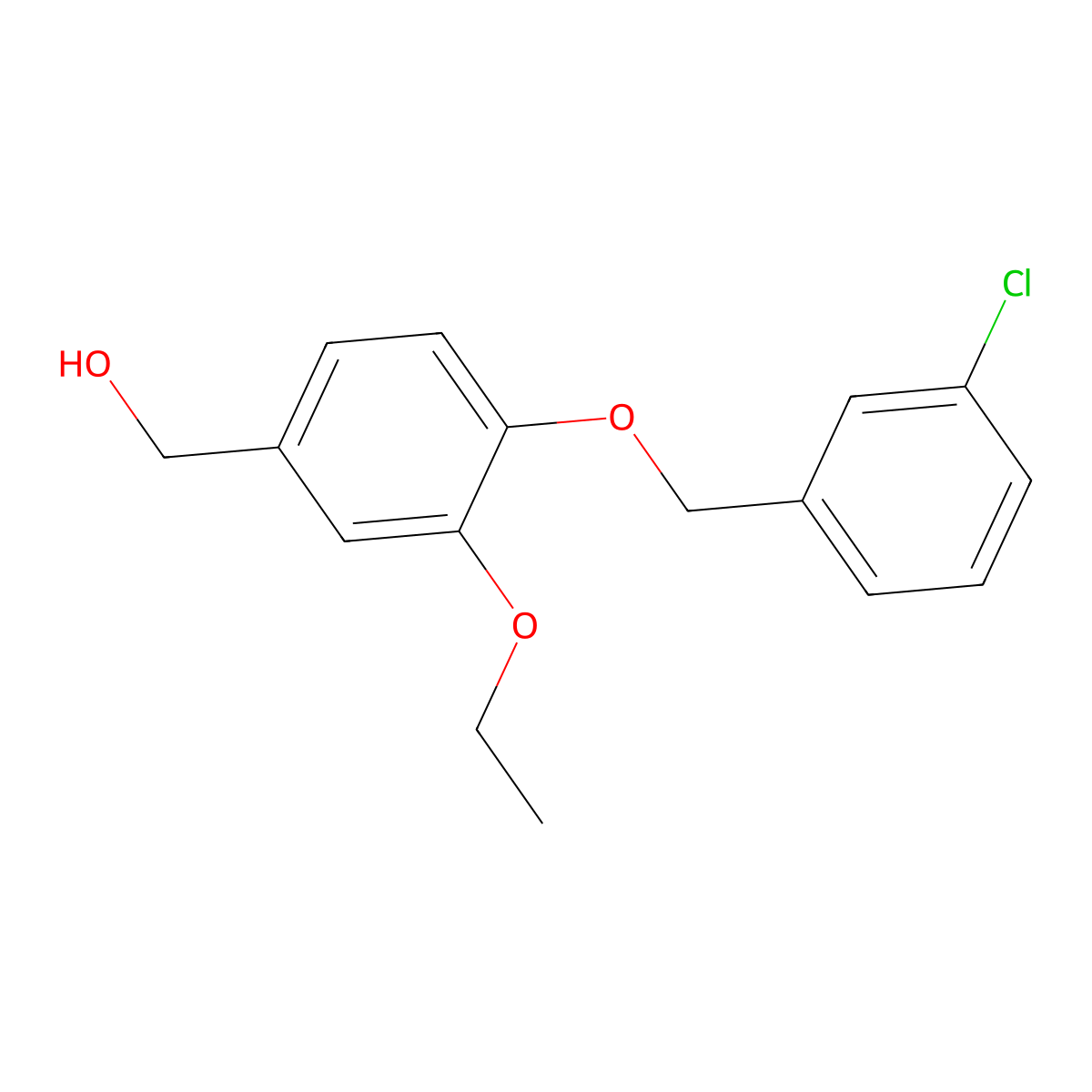 4-[(3-Chlorophenyl)methoxy]-3-ethoxybenzenemethanol molecular structure, CAS 690964-54-6