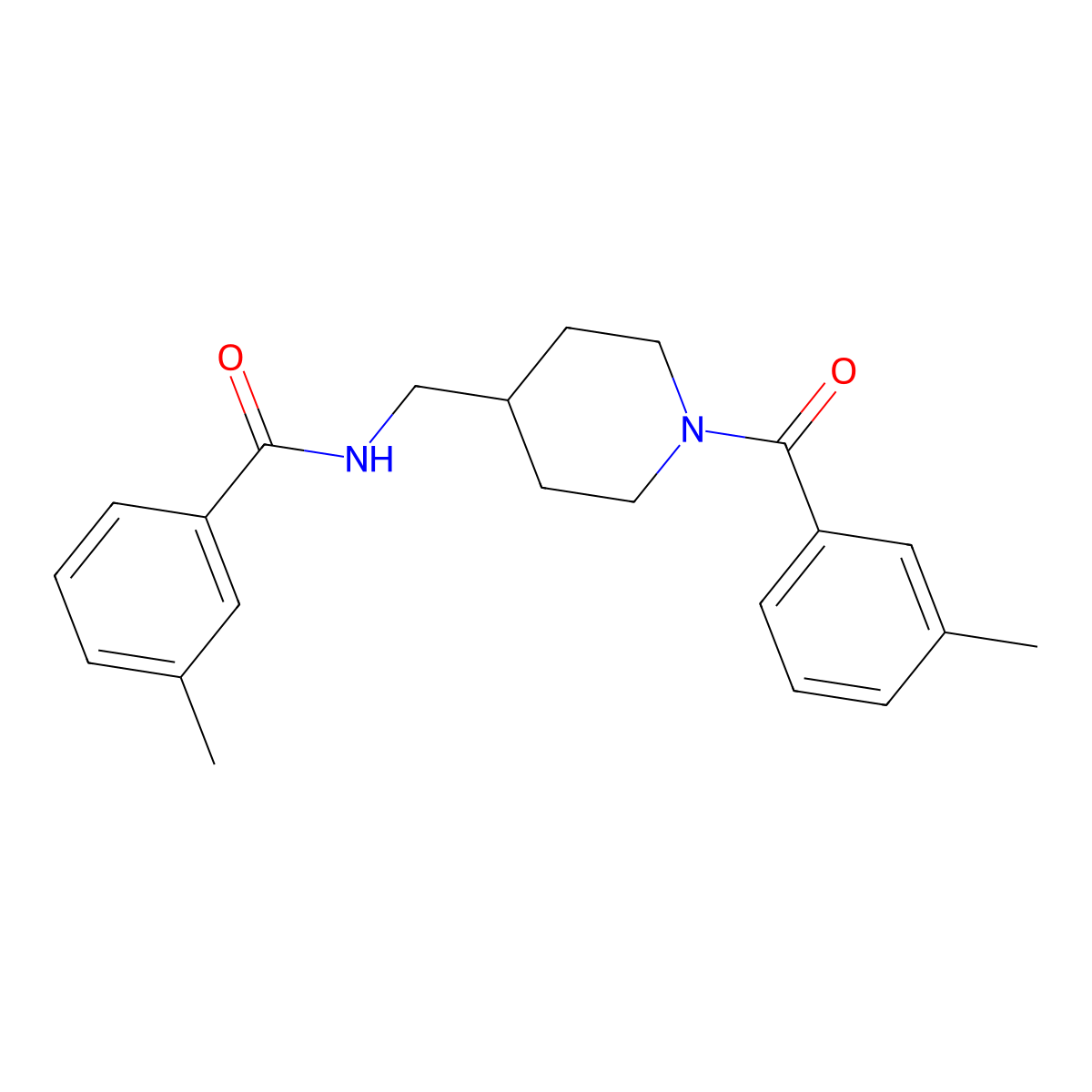 3-methyl-N-[[1-(3-methylbenzoyl)piperidin-4-yl]methyl]benzamide molecular structure, CAS 690965-41-4