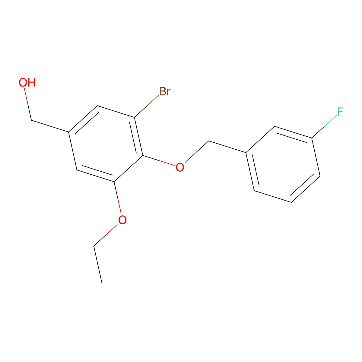 [3-Bromo-5-ethoxy-4-[(3-fluorophenyl)methoxy]phenyl]methanol molecular structure, CAS 690965-70-9