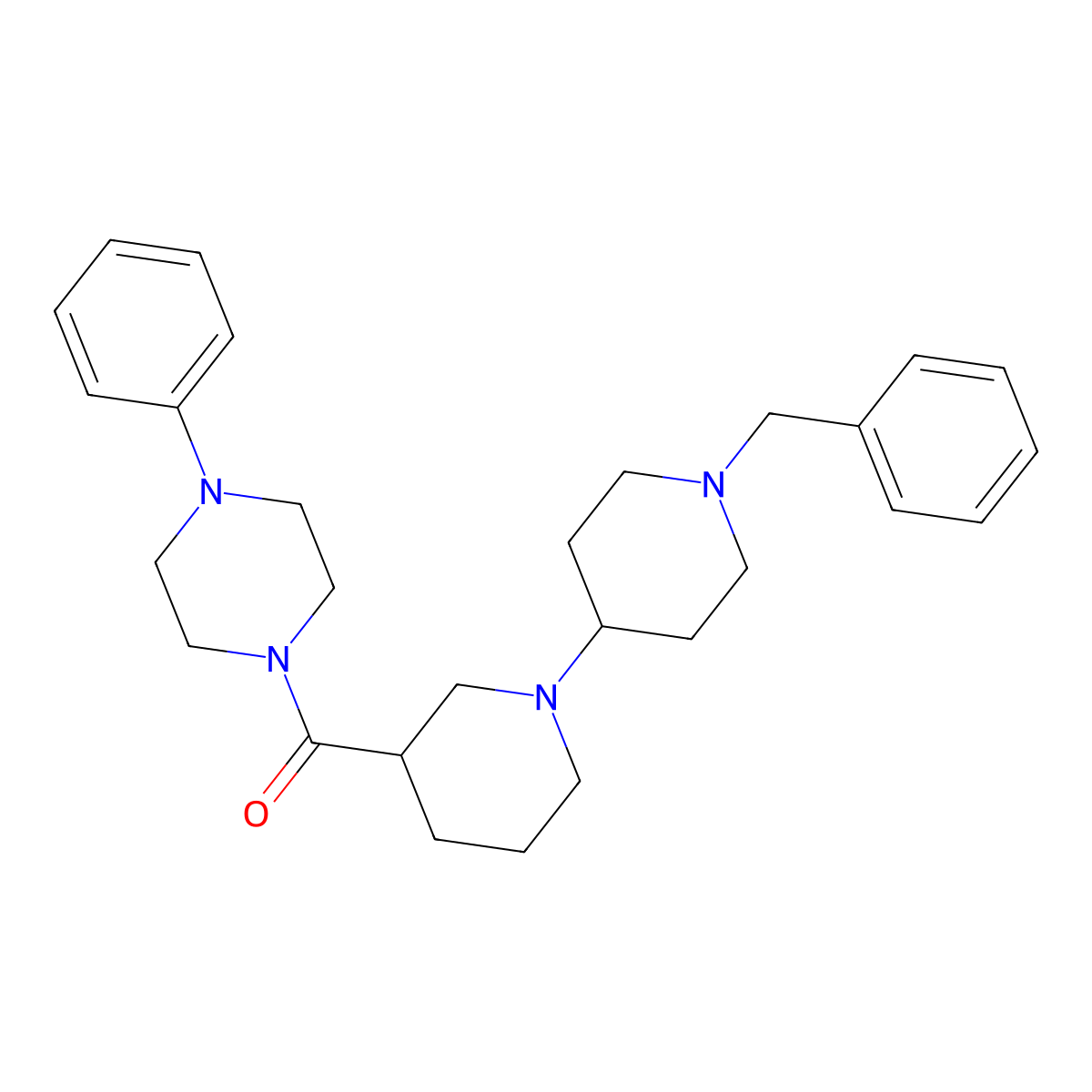 [1-(1-Benzylpiperidin-4-yl)piperidin-3-yl]-(4-phenylpiperazin-1-yl)methanone molecular structure, CAS 690966-23-5