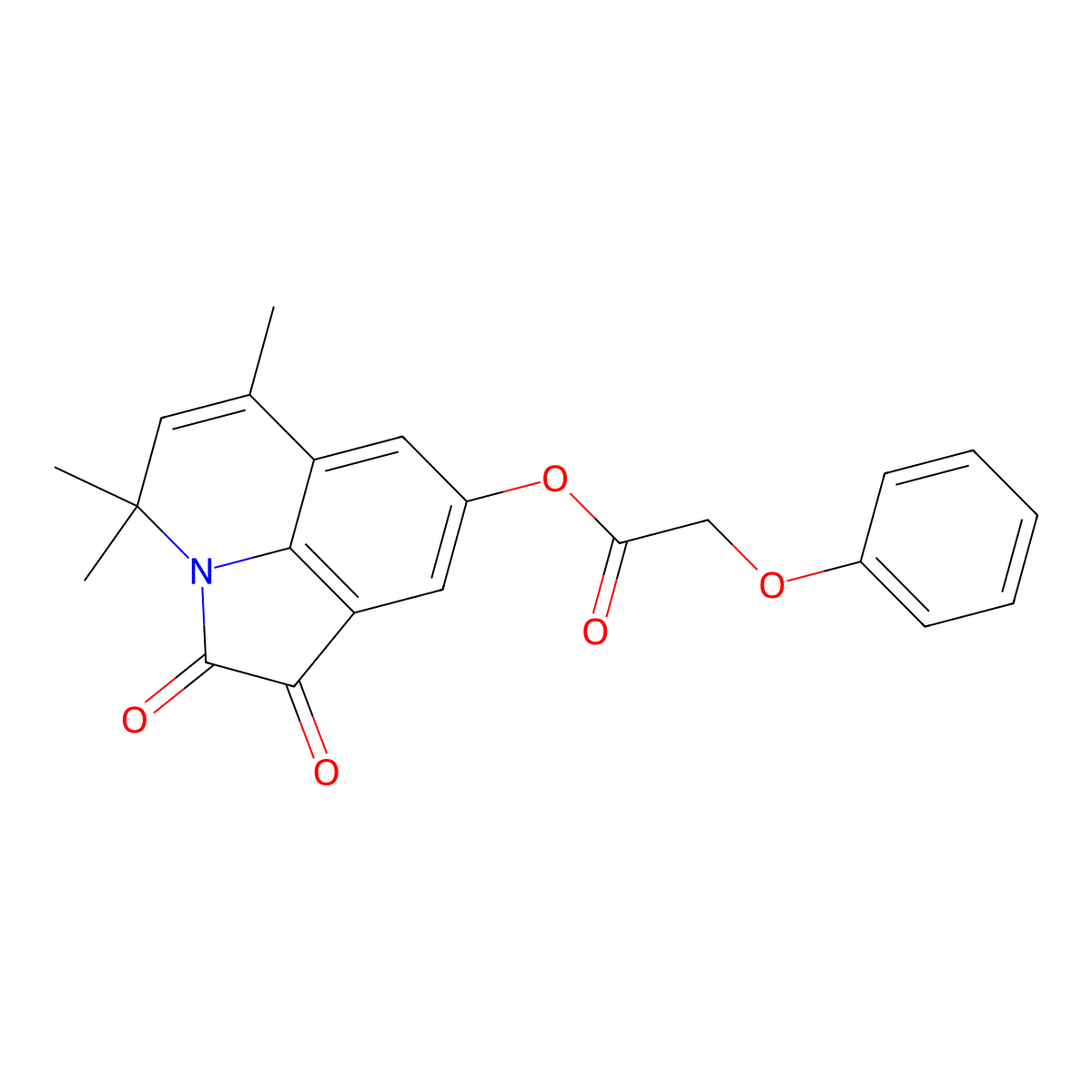 4,4,6-trimethyl-1,2-dioxo-2,4-dihydro-1H-pyrrolo[3,2,1-ij]quinolin-8-yl 2-phenoxyacetate molecular structure, CAS 690966-29-1