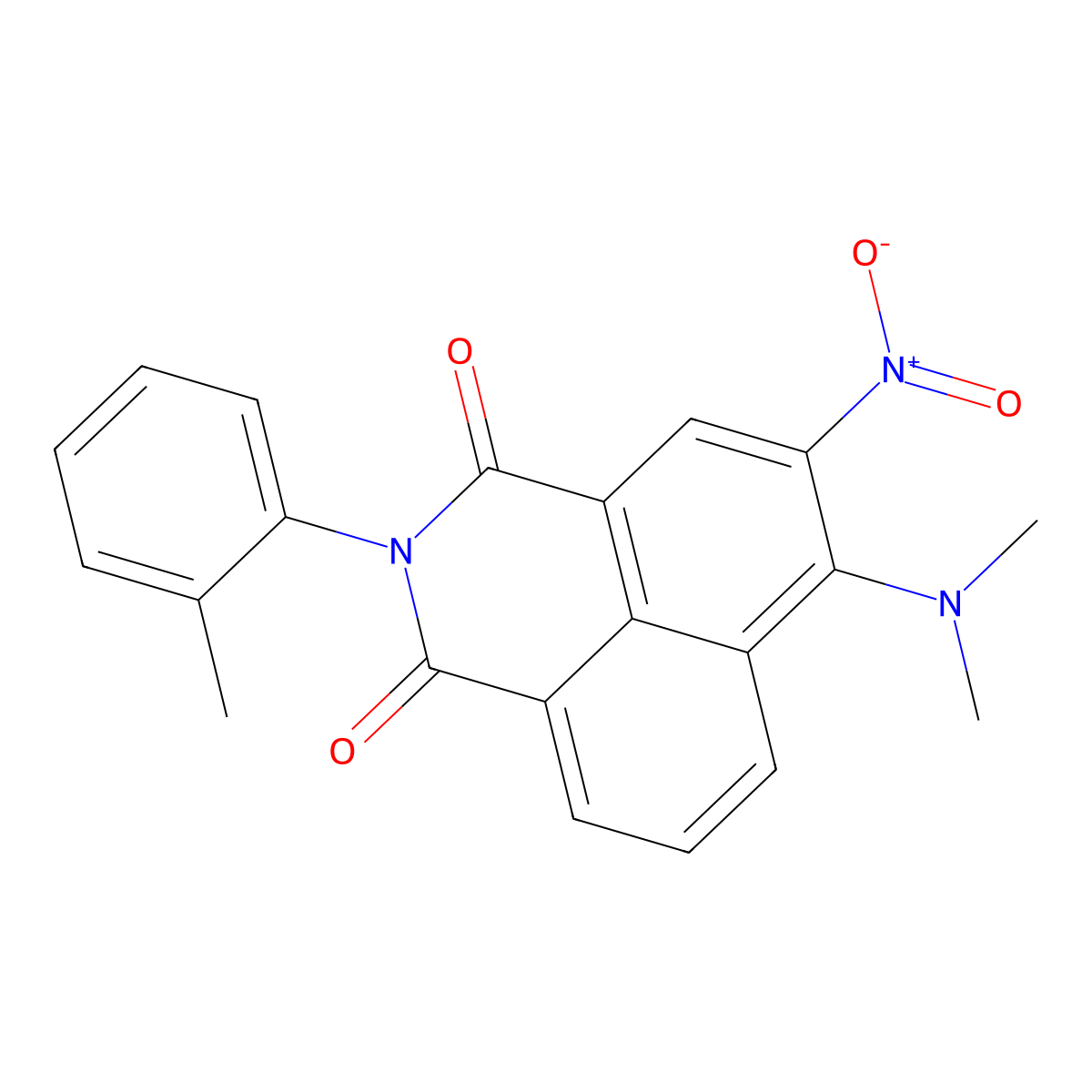 6-(Dimethylamino)-2-(2-methylphenyl)-5-nitrobenzo[de]isoquinoline-1,3-dione molecular structure, CAS 690967-08-9