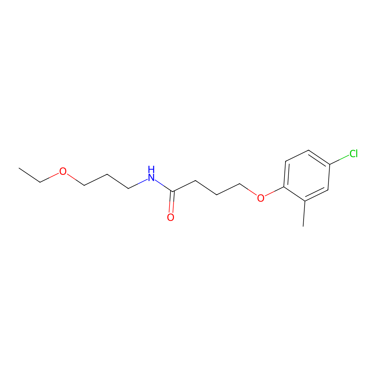 4-(4-chloro-2-methylphenoxy)-N-(3-ethoxypropyl)butanamide molecular structure, CAS 690967-28-3