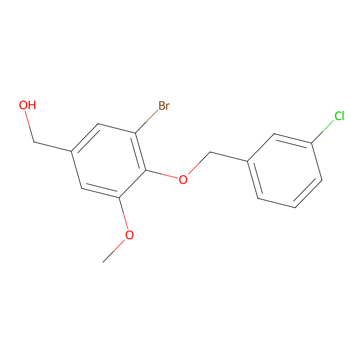 [3-Bromo-4-[(3-chlorophenyl)methoxy]-5-methoxyphenyl]methanol molecular structure, CAS 690967-31-8