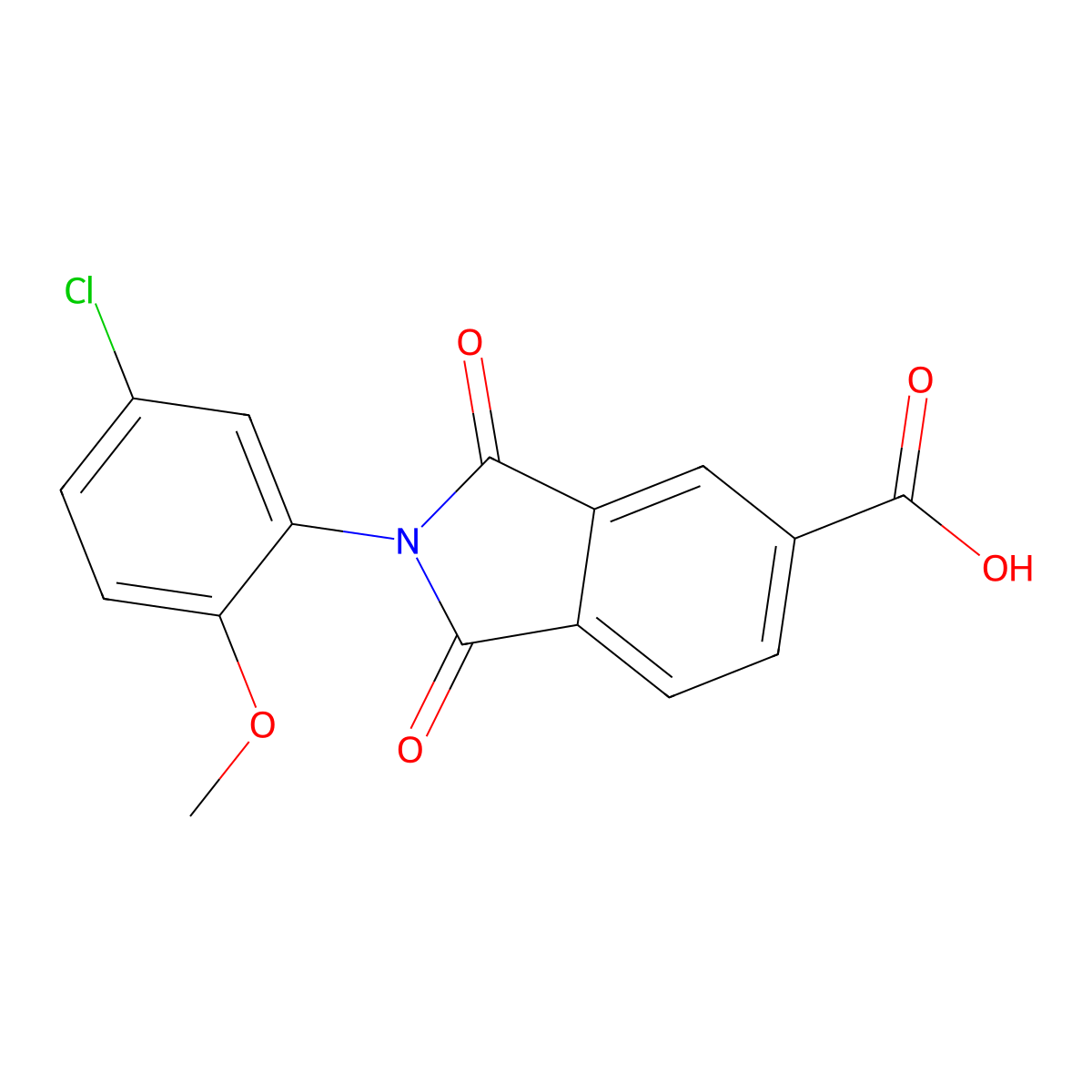 2-(5-Chloro-2-methoxyphenyl)-1,3-dioxoisoindoline-5-carboxylic acid molecular structure, CAS 690967-38-5