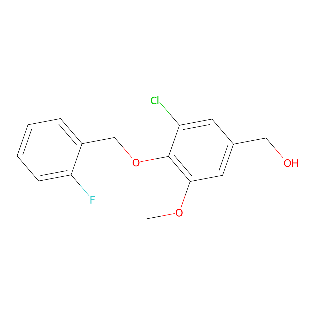 3-Chloro-4-[(2-fluorophenyl)methoxy]-5-methoxybenzenemethanol molecular structure, CAS 690967-42-1