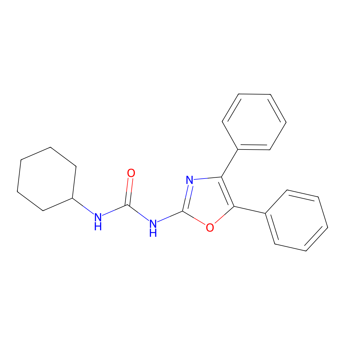 1-Cyclohexyl-3-(4,5-diphenyl-1,3-oxazol-2-yl)urea molecular structure, CAS 690967-46-5