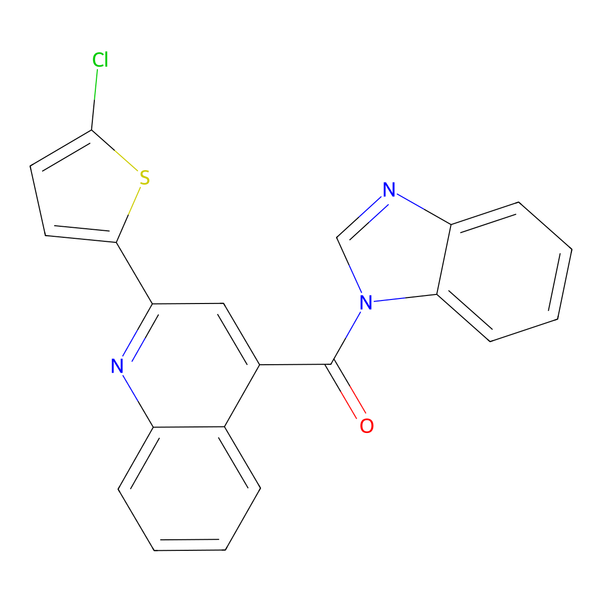 Benzimidazol-1-yl-[2-(5-chlorothiophen-2-yl)quinolin-4-yl]methanone molecular structure, CAS 690968-04-8
