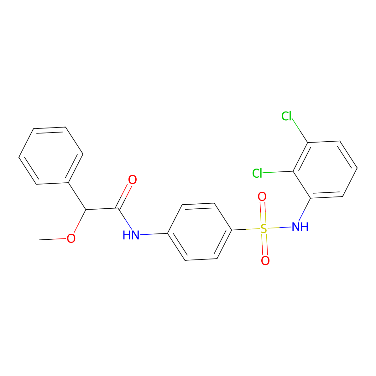 N-[4-[(2,3-dichlorophenyl)sulfamoyl]phenyl]-2-methoxy-2-phenylacetamide molecular structure, CAS 690968-97-9