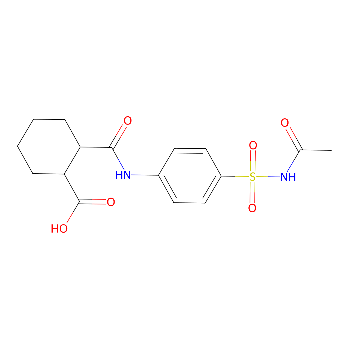 2-({4-[(Acetylamino)sulfonyl]anilino}carbonyl)cyclohexanecarboxylic acid molecular structure, CAS 690969-10-9