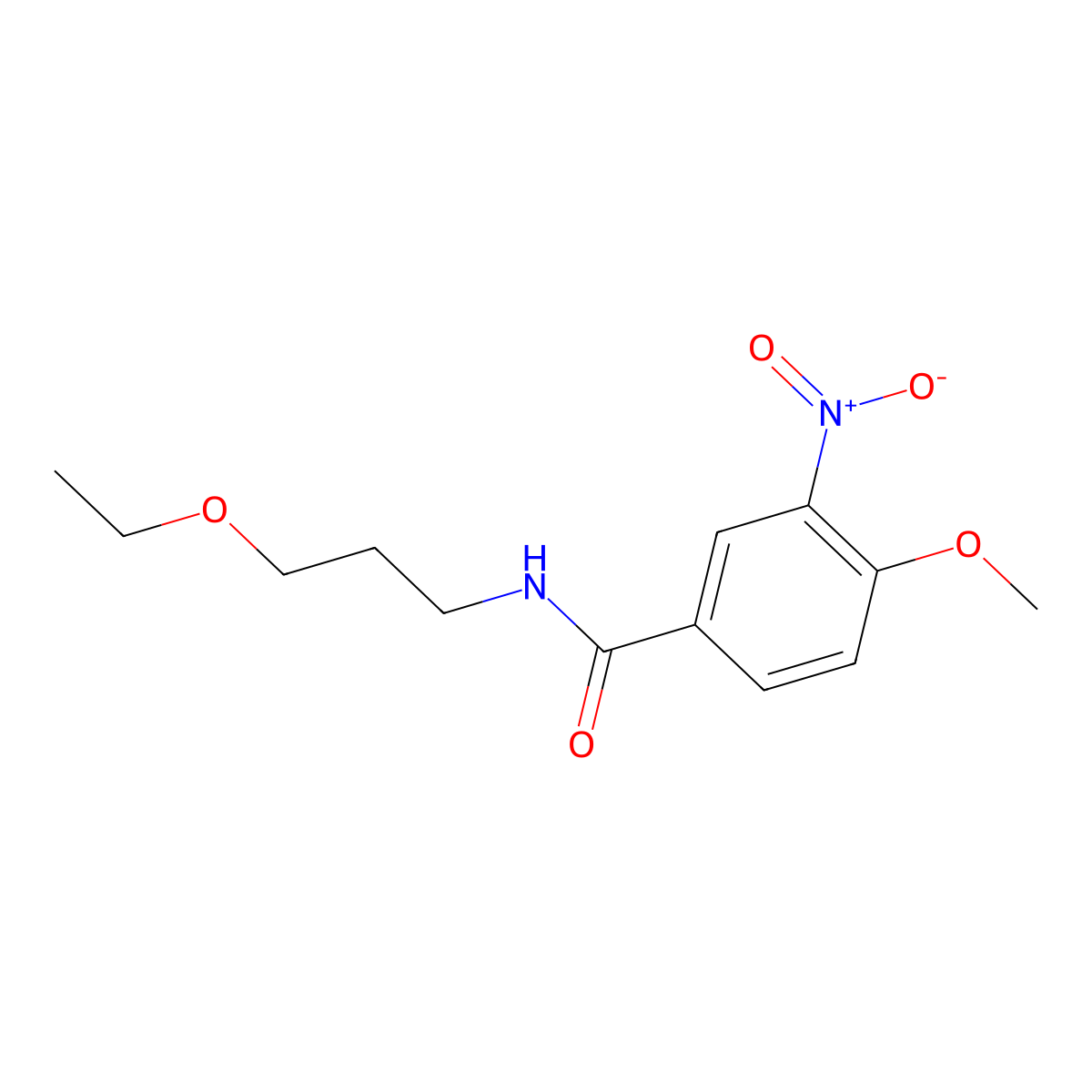 N-(3-ethoxypropyl)-4-methoxy-3-nitrobenzamide molecular structure, CAS 690969-15-4